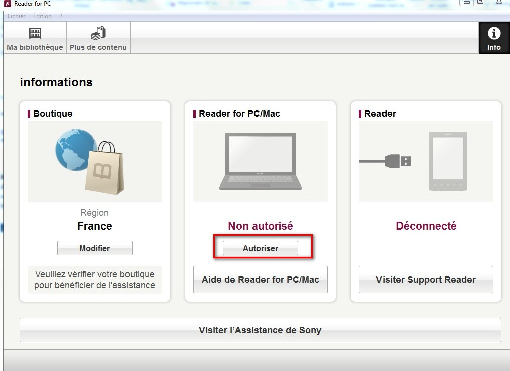 Sony Reader (PC) - Bibliothèques de Marseille